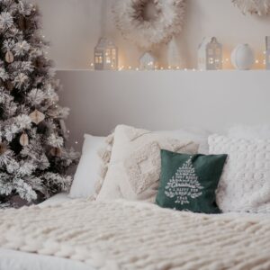 holiday decorations in the bedroom