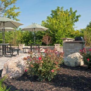luxury apartment outdoor kitchen area