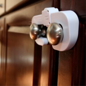 Cabinet doors with child locks