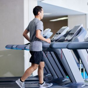 man running on a treadmill