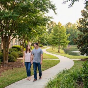 couple taking a nature walk